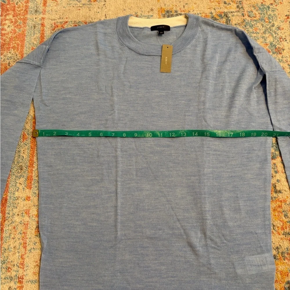 NWT J.Crew 100% merino wool sky blue crewneck sweater